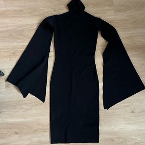Long sleeve, Mock neck, midi Dress